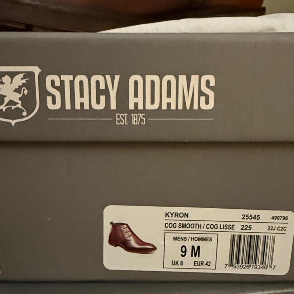 Stacy Adams Cognac Leather Ankle Boots